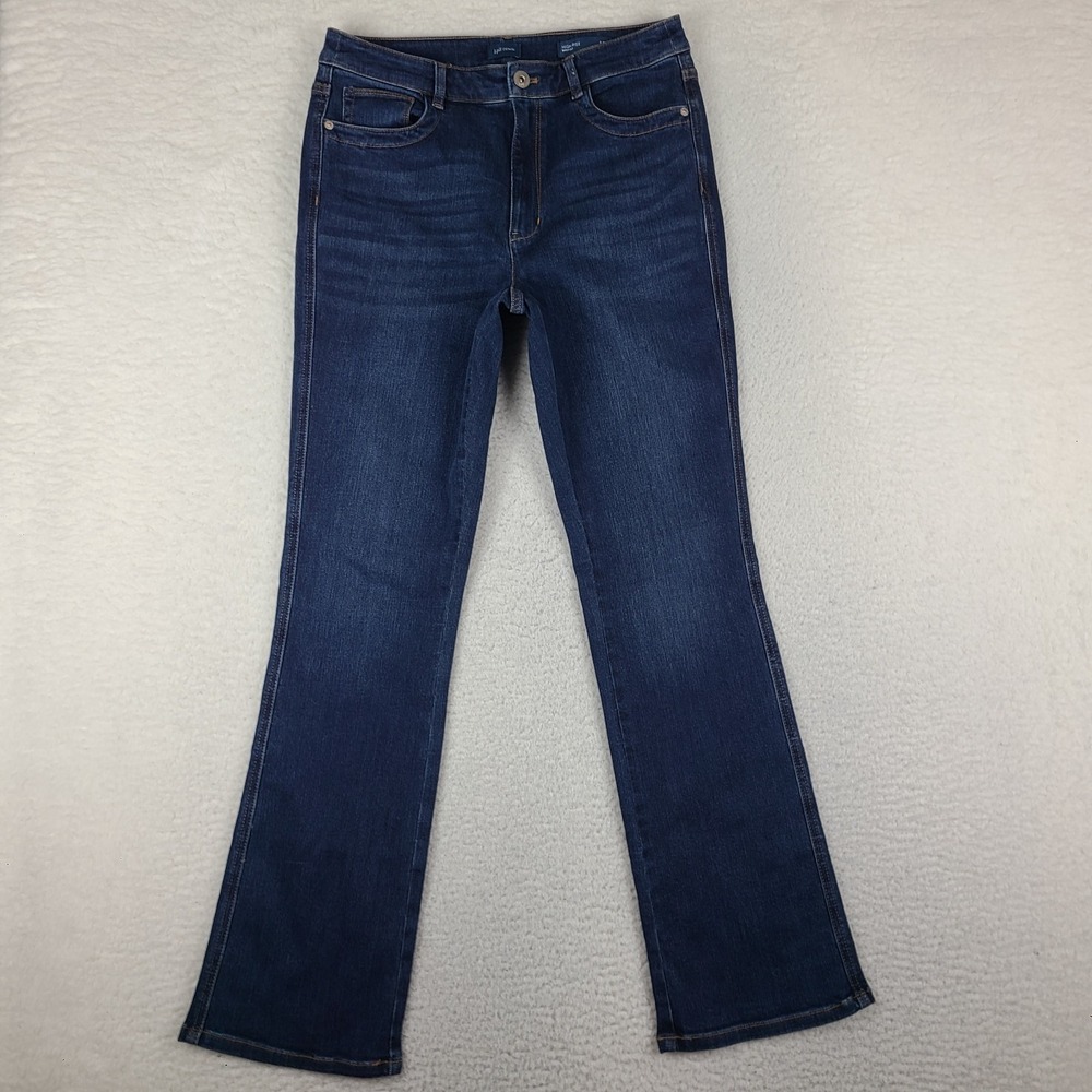 J Jill Jeans Womens 10 Blue High Rise Boot Cut Dark Wash Denim *